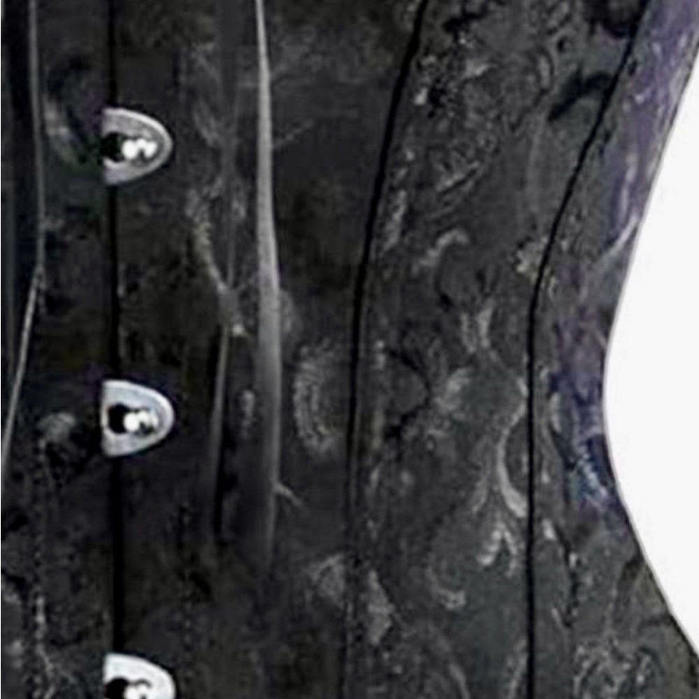 Vintage| XL |Black Jacquard |Corset |Bustier Top |Lace Up |Boned |Sexy|Goth - Picture 10 of 16